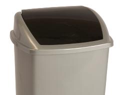 AFVALBAK MET SWING DEKSEL 50 LTR  Grijs/Zwart